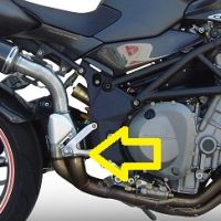 Exhaust compatible with Mv Agusta Brutale 750 S 2000-2006, Albus Ceramic, Slip-on exhaust including removable db killer and link pipe, EPA-compliant 
