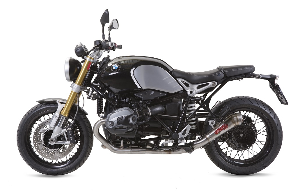 Exhaust compatible with Bmw R Nine-T 1200 - Pure - Racer - Scrambler - Urban G/S 2013-2016, Powercone Evo, Slip-on exhaust including removable db killer and link pipe, EPA-compliant 