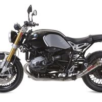 Exhaust compatible with Bmw R Nine-T 1200 - Pure - Racer - Scrambler - Urban G/S 2013-2016, Powercone Evo, Slip-on exhaust including removable db killer and link pipe, EPA-compliant 