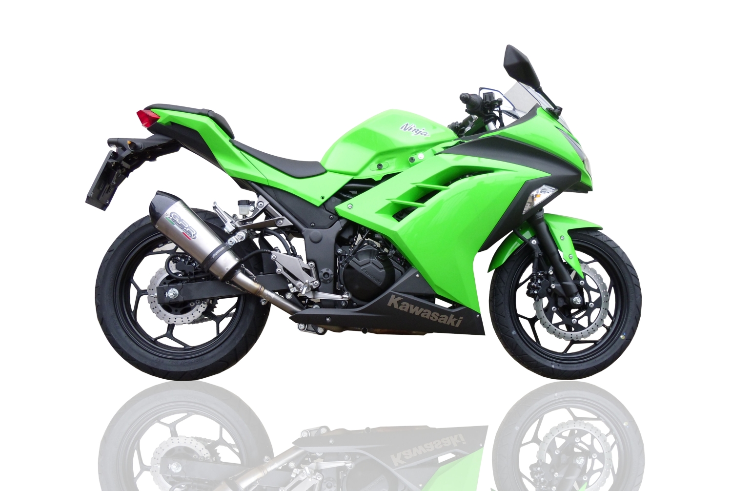 GPR exhaust compatible with  Kawasaki Ninja 300R 2012-2017, New Grand Prix Evo Titanium, Slip-on exhaust including removable db killer and link pipe, EPA-compliant 