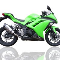 GPR exhaust compatible with  Kawasaki Ninja 300R 2012-2017, New Grand Prix Evo Titanium, Slip-on exhaust including removable db killer and link pipe, EPA-compliant 