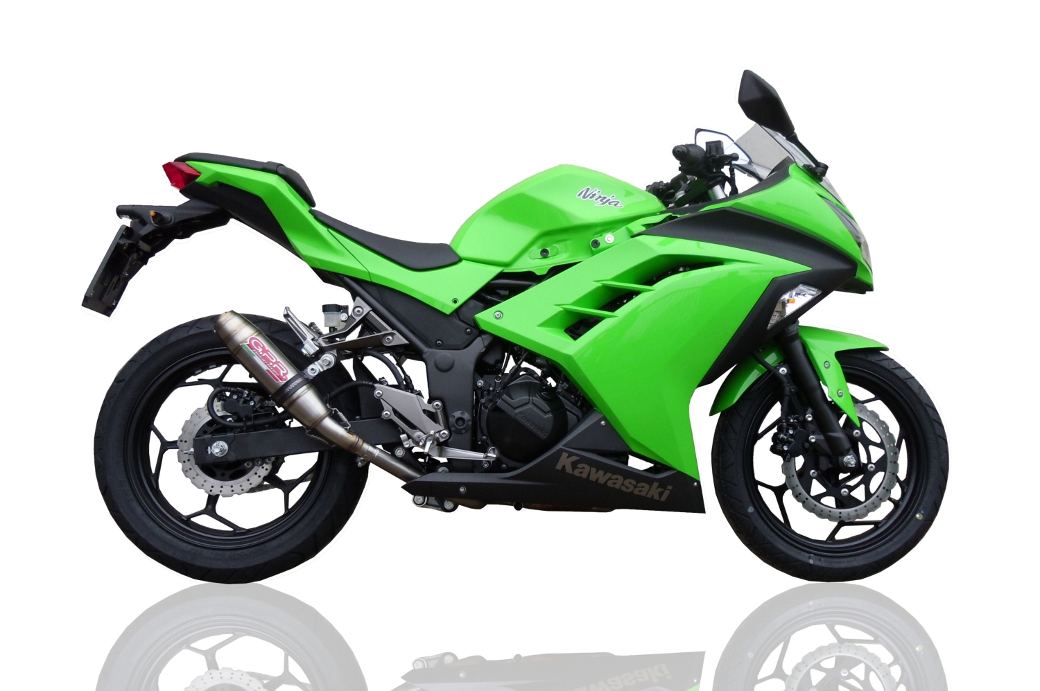 Exhaust compatible with Kawasaki Ninja 300R 2012-2017, Deeptone Inox, Slip-on exhaust including removable db killer and link pipe, EPA-compliant 