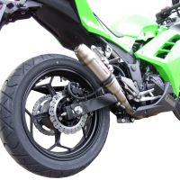 Exhaust compatible with Kawasaki Ninja 300R 2012-2017, Deeptone Inox, Slip-on exhaust including removable db killer and link pipe, EPA-compliant 