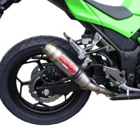 Exhaust compatible with Kawasaki Ninja 300R 2012-2017, Deeptone Inox, Slip-on exhaust including removable db killer and link pipe, EPA-compliant 