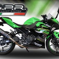 Exhaust compatible with Kawasaki Ninja 400 2023-2025, Furore Evo4 Nero, Slip-on exhaust including removable db killer and link pipe, EPA-compliant 