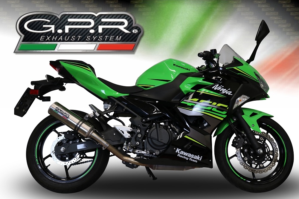 Exhaust compatible with Kawasaki Ninja 400 2023-2025, M3 Inox , Slip-on exhaust including removable db killer and link pipe, EPA-compliant 