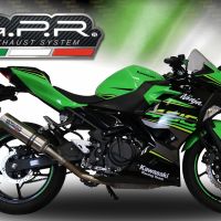 Exhaust compatible with Kawasaki Ninja 400 2023-2025, M3 Inox , Slip-on exhaust including removable db killer and link pipe, EPA-compliant 