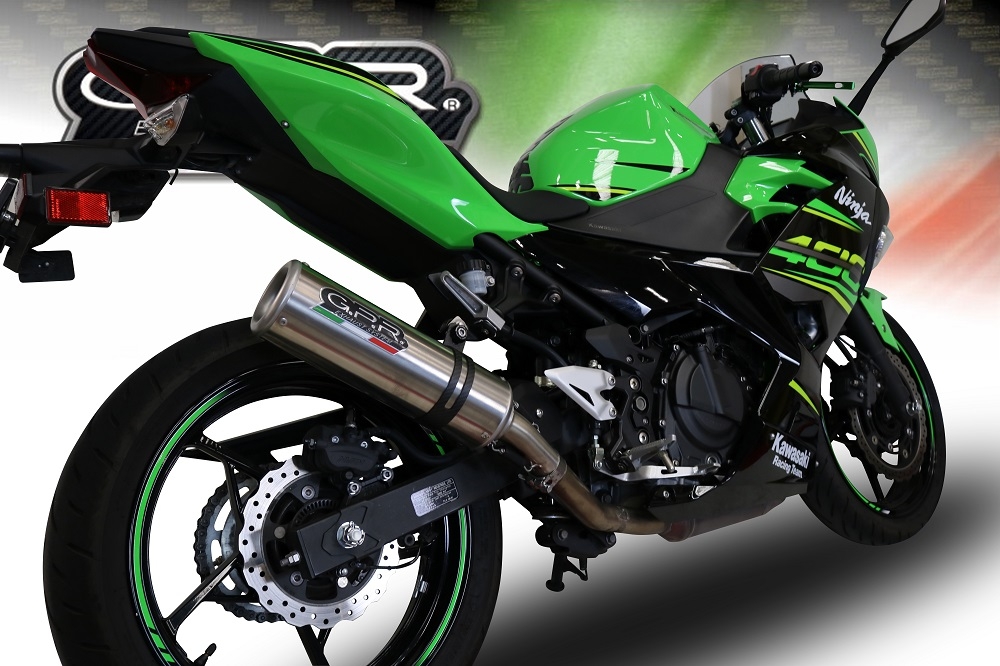 Exhaust compatible with Kawasaki Ninja 400 2023-2025, M3 Inox , Slip-on exhaust including removable db killer and link pipe, EPA-compliant 