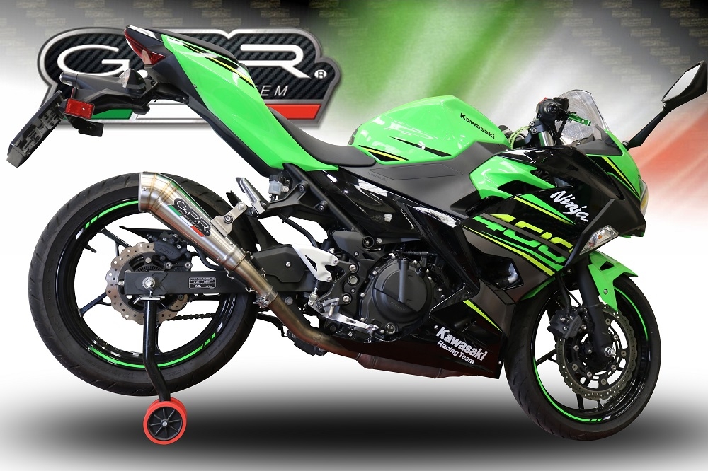 Exhaust compatible with Kawasaki Ninja 500 2023-2025, Powercone Evo, Slip-on exhaust including removable db killer and link pipe, EPA-compliant 