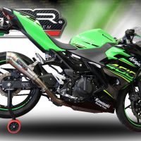 Exhaust compatible with Kawasaki Ninja 500 2023-2025, Powercone Evo, Slip-on exhaust including removable db killer and link pipe, EPA-compliant 