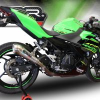 Exhaust compatible with Kawasaki Ninja 500 2023-2025, Powercone Evo, Slip-on exhaust including removable db killer and link pipe, EPA-compliant 