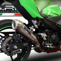 Exhaust compatible with Kawasaki Ninja 500 2023-2025, Powercone Evo, Slip-on exhaust including removable db killer and link pipe, EPA-compliant 