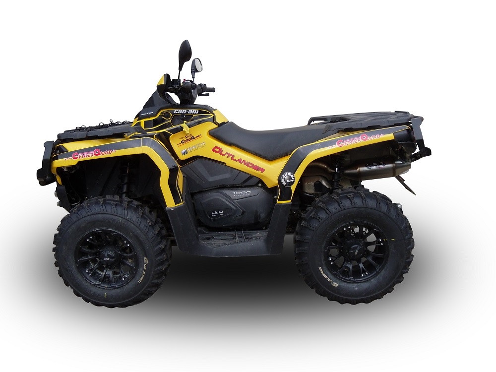 Exhaust compatible with Can Am Outlander 500 Max 2013-2015, Deeptone Atv, Slip-on exhaust including removable db killer and link pipe, EPA-compliance NOT required 