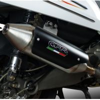 GPR exhaust compatible with Kymco Myroad 700 2012-2016, Power Bomb, Homologated legal slip-on exhaust including removable db killer and link pipe 