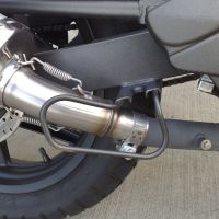 Exhaust compatible with Kymco Quannon 125 2007-2016, Albus Ceramic, Slip-on exhaust including removable db killer and link pipe, EPA-compliant 