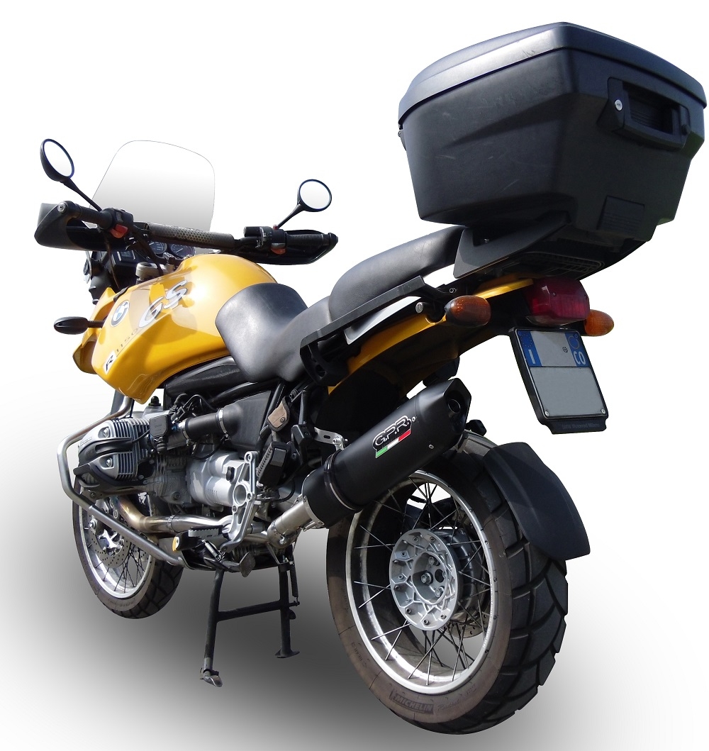 Exhaust compatible with Bmw R850R 2003-2007, Furore Nero, Slip-on exhaust including removable db killer and link pipe, EPA-compliant 