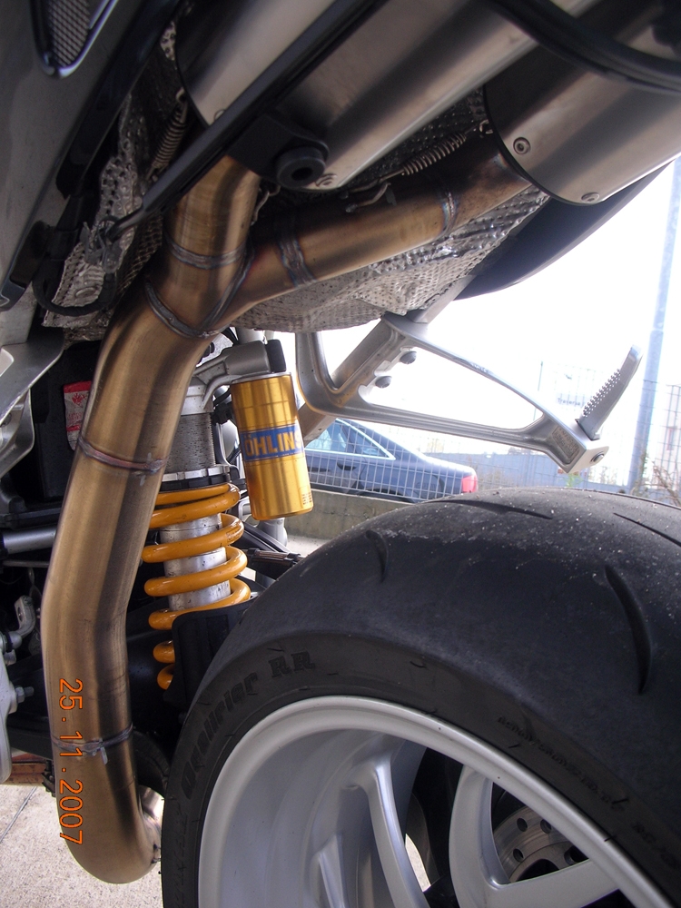 Exhaust compatible with Bmw R1200S 2006-2008, Furore Nero, Dual slip-on including removable db killers and link pipes, EPA-compliant 