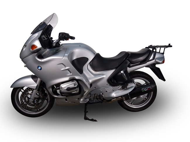 Exhaust compatible with Bmw R1150RT 2000-2006, Furore Nero, Slip-on exhaust including removable db killer and link pipe, EPA-compliant 