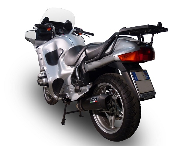Exhaust compatible with Bmw R1150RT 2000-2006, Furore Nero, Slip-on exhaust including removable db killer and link pipe, EPA-compliant 