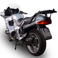 Exhaust compatible with Bmw R1150RT 2000-2006, Furore Nero, Slip-on exhaust including removable db killer and link pipe, EPA-compliant 
