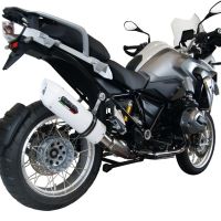 Exhaust compatible with Bmw R1200GS - Adventure 2013-2016, Albus Ceramic, Slip-on exhaust including removable db killer and link pipe, EPA-compliant 