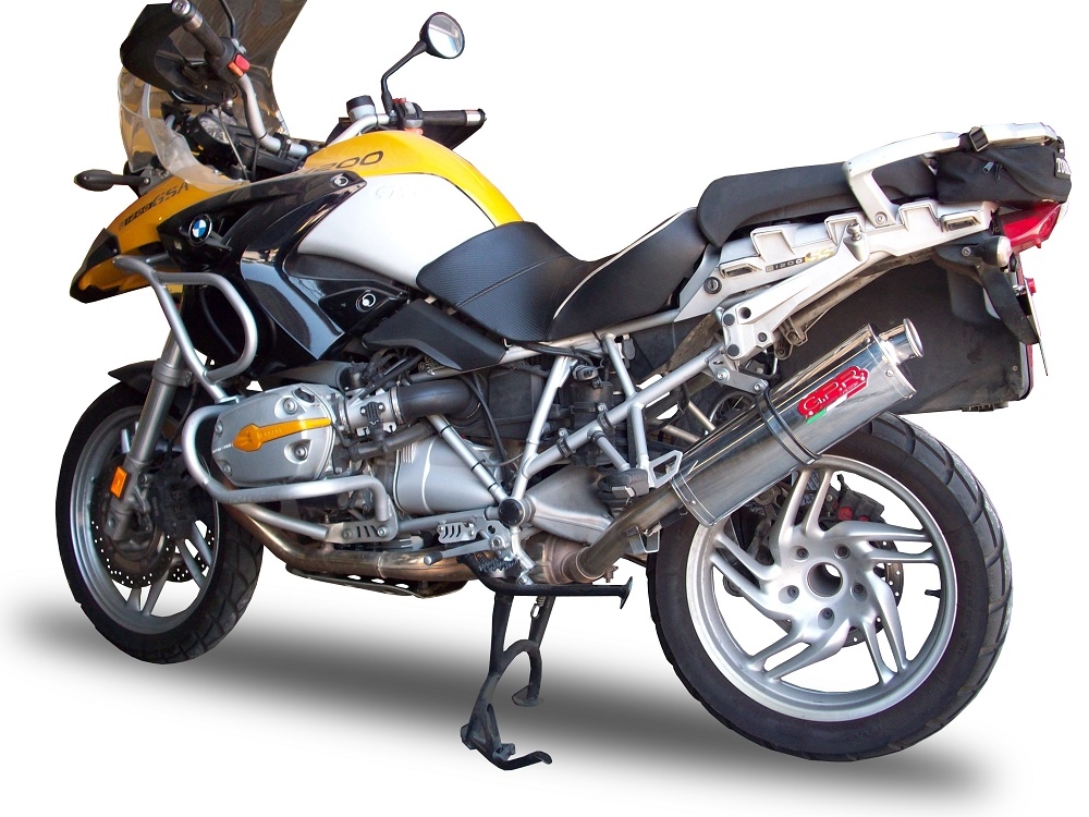 Exhaust compatible with Bmw R1200GS - Adventure 2005-2009, Trioval, Slip-on exhaust including removable db killer and link pipe, EPA-compliant 