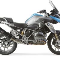 Exhaust compatible with Bmw R1200GS 2017-2018, Furore Evo4 Nero, Slip-on exhaust including removable db killer and link pipe, EPA-compliant 