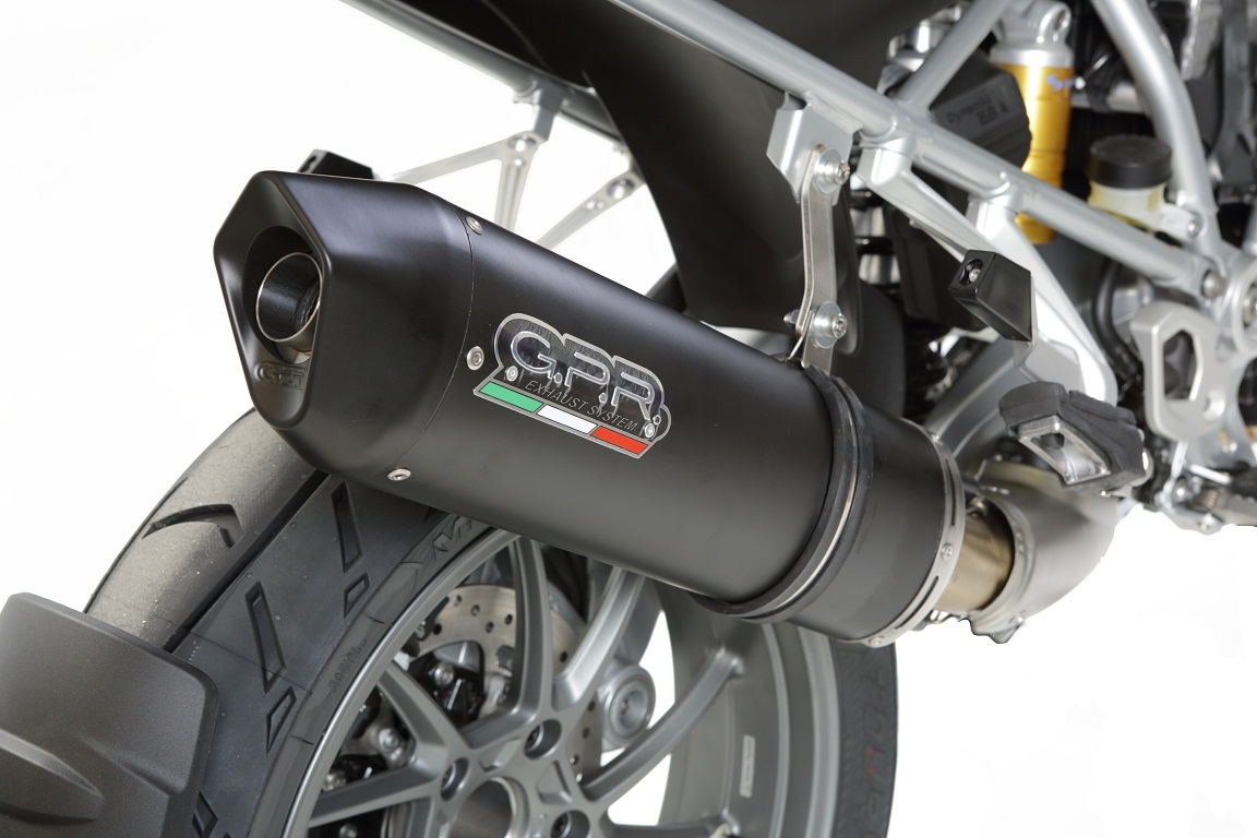 Exhaust compatible with Bmw R1200GS 2017-2018, Furore Evo4 Nero, Slip-on exhaust including removable db killer and link pipe, EPA-compliant 
