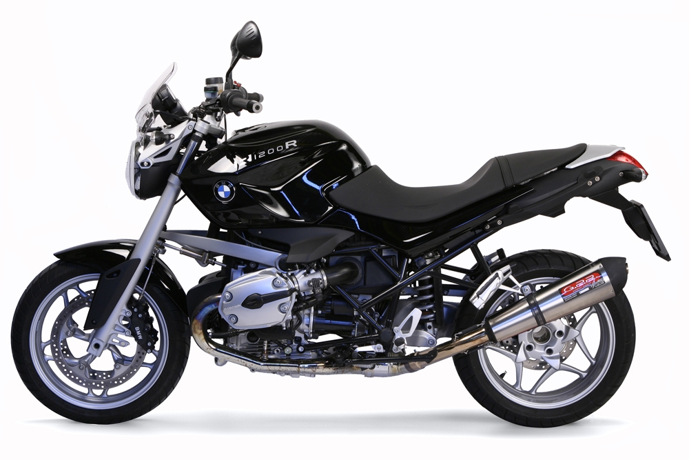 GPR exhaust compatible with  Bmw R1200R 2011-2014, New Grand Prix Evo Titanium, Slip-on exhaust including removable db killer and link pipe, EPA-compliant 