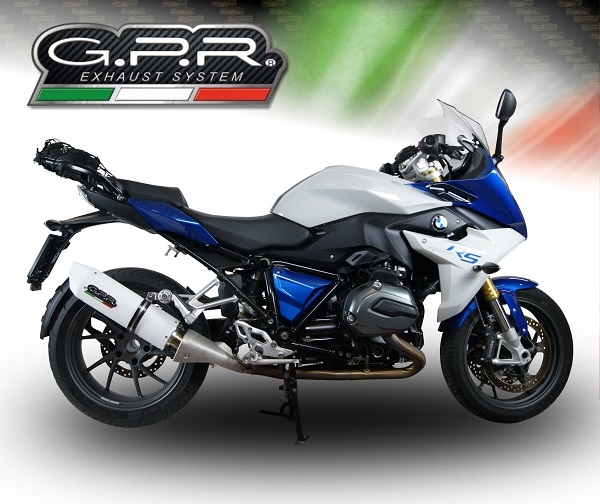 Exhaust compatible with Bmw R1200RS LC 2017-2019, Albus Evo4, Slip-on exhaust including removable db killer and link pipe, EPA-compliant 