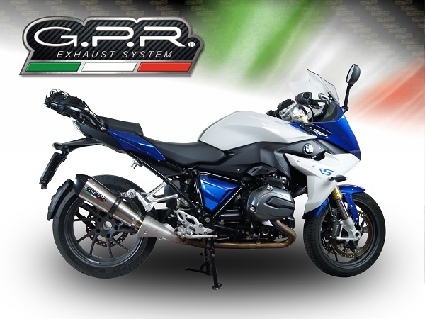 GPR exhaust compatible with  Bmw R1200RS LC 2015-2016, New Grand Prix Evo Titanium, Slip-on exhaust including removable db killer and link pipe, EPA-compliant 