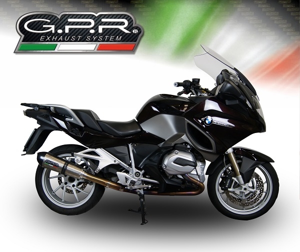 GPR exhaust compatible with  Bmw R1200RT LC 2014-2016, New Grand Prix Evo Titanium, Slip-on exhaust including removable db killer and link pipe, EPA-compliant 