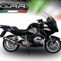 GPR exhaust compatible with  Bmw R1200RT LC 2014-2016, New Grand Prix Evo Titanium, Slip-on exhaust including removable db killer and link pipe, EPA-compliant 