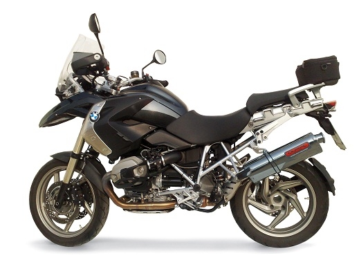 Exhaust compatible with Bmw R1200GS - Adventure 2010-2012, Trioval, Slip-on exhaust including removable db killer and link pipe, EPA-compliant 