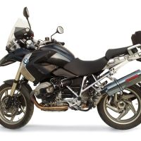 Exhaust compatible with Bmw R1200GS - Adventure 2010-2012, Trioval, Slip-on exhaust including removable db killer and link pipe, EPA-compliant 