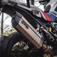 Exhaust compatible with Bmw R1250GS - Adventure 2021-2024, Hyper Sonic Titanium, Slip-on exhaust including removable db killer and link pipe, not EPA-compliant 