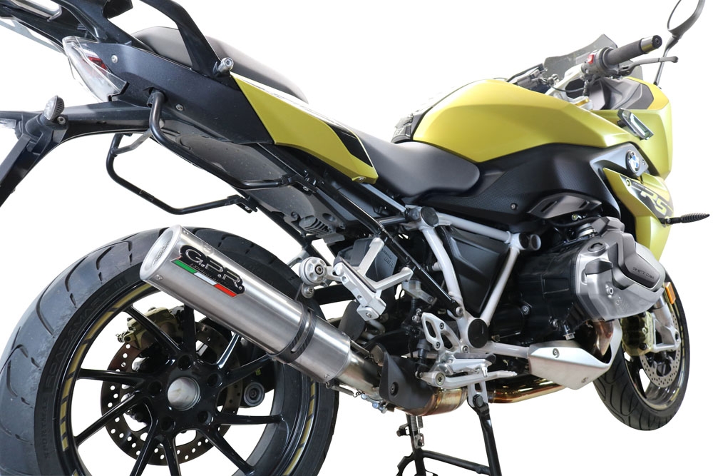 Exhaust compatible with Bmw R1250R R1250RS 2019-2020, M3 Titanium Natural, Slip-on exhaust including removable db killer and link pipe, EPA-compliant 