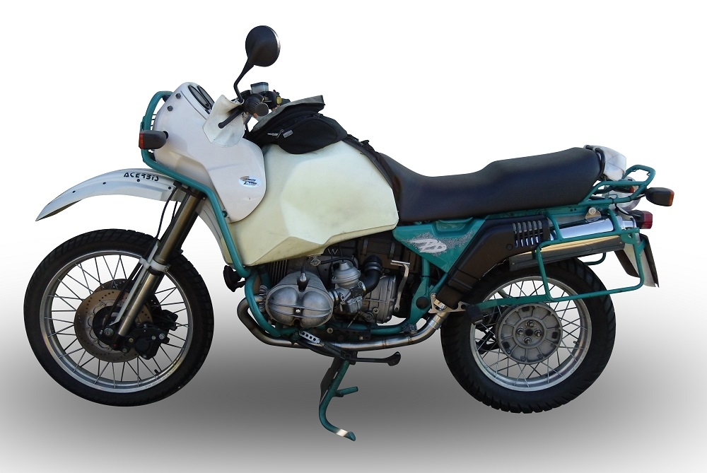 Exhaust compatible with Bmw R100GS 1987-1996, Trioval, Slip-on exhaust including removable db killer and link pipe, EPA-compliant 
