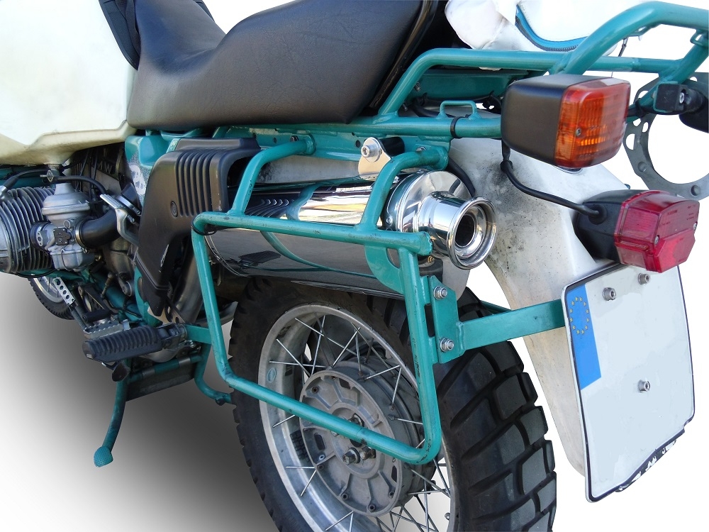 Exhaust compatible with Bmw R100GS 1987-1996, Trioval, Slip-on exhaust including removable db killer and link pipe, EPA-compliant 