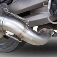Exhaust compatible with Aprilia Caponord 1200 2013-2016, Hyper Sonic Inox, Slip-on exhaust including removable db killer and link pipe, not EPA-compliant 
