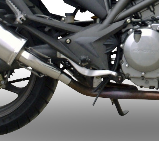 Exhaust compatible with Cagiva Raptor 650 2001-2005, Furore Nero, Dual slip-on including removable db killers and link pipes, EPA-compliant 