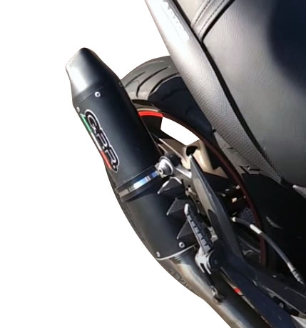 Exhaust compatible with Cagiva X-Raptor 1000 2002-2002, Furore Nero, Dual slip-on including removable db killers and link pipes, EPA-compliant 