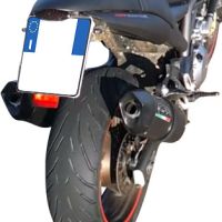 Exhaust compatible with Cagiva X-Raptor 1000 2002-2002, Furore Nero, Dual slip-on including removable db killers and link pipes, EPA-compliant 