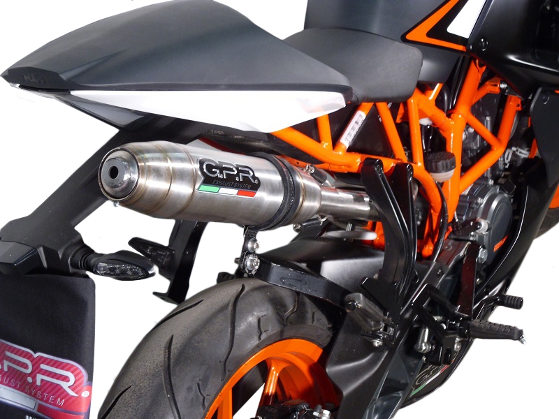 Exhaust compatible with Ktm RC 200 2014-2021, Deeptone Inox, Slip-on exhaust including link pipe 