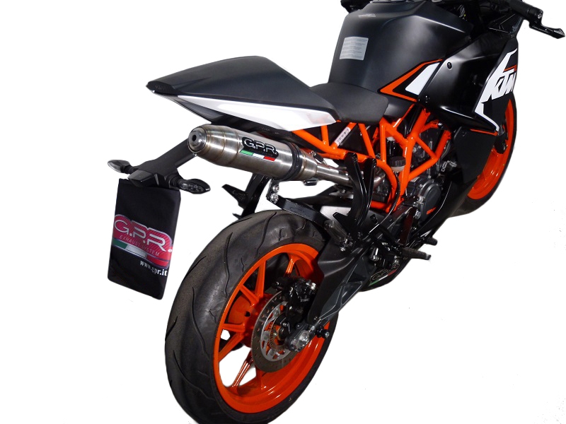 Exhaust compatible with Ktm RC 200 2014-2021, Deeptone Inox, Slip-on exhaust including link pipe 