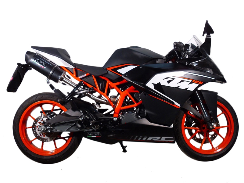 Exhaust compatible with Ktm RC 200 2014-2021, Deeptone Inox, Slip-on exhaust including removable db killer and link pipe, not EPA-compliant 