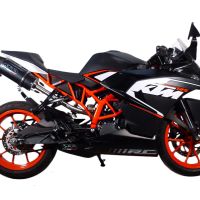 Exhaust compatible with Ktm RC 200 2014-2021, Deeptone Inox, Slip-on exhaust including removable db killer and link pipe, not EPA-compliant 