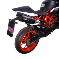 Exhaust compatible with Ktm RC 200 2014-2021, Furore Nero, Slip-on exhaust including link pipe 