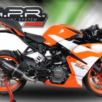 Exhaust compatible with Ktm RC 125 2017-2020, Furore Evo4 Nero, Slip-on exhaust including removable db killer and link pipe, not EPA-compliant 