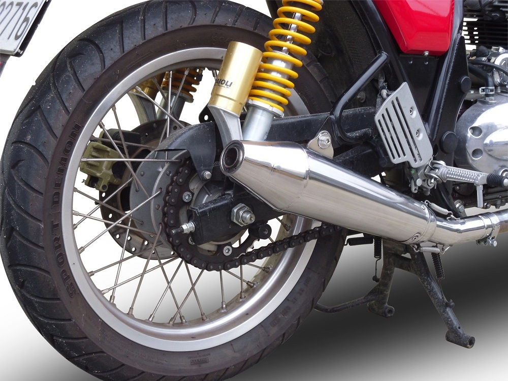 Exhaust compatible with Royal Enfield Continental GT 535 2014-2016, Vintacone, Slip-on exhaust including link pipe 